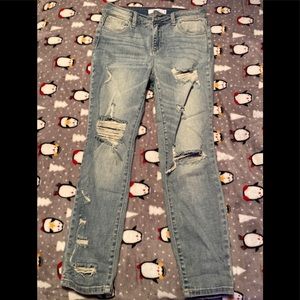 Cello Distressed Ankle Cropped Skinny sz 7 EUC